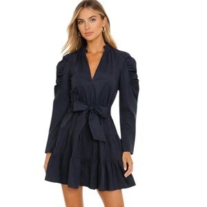Anna Cate Elizabeth Puffy Sleeve Dress Navy Blue Size M